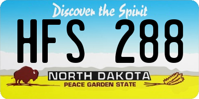 ND license plate HFS288