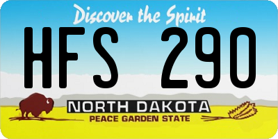 ND license plate HFS290