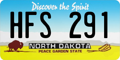 ND license plate HFS291