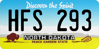 ND license plate HFS293
