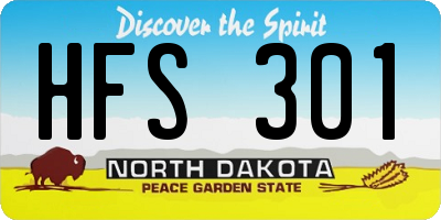 ND license plate HFS301