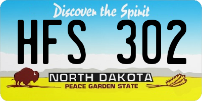 ND license plate HFS302