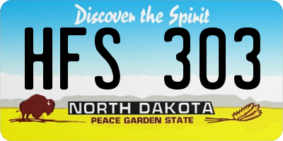ND license plate HFS303