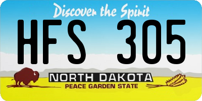 ND license plate HFS305