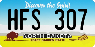 ND license plate HFS307