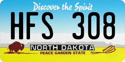 ND license plate HFS308