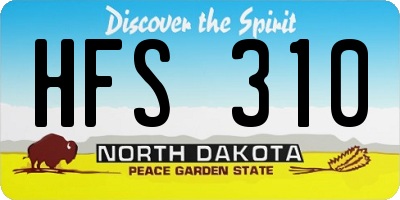 ND license plate HFS310