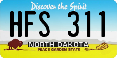 ND license plate HFS311