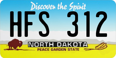 ND license plate HFS312