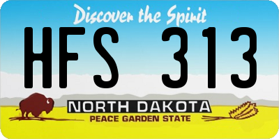 ND license plate HFS313