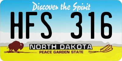 ND license plate HFS316