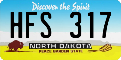 ND license plate HFS317