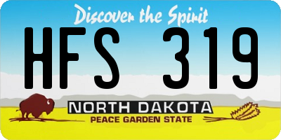 ND license plate HFS319
