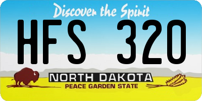 ND license plate HFS320