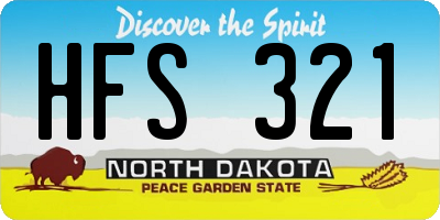 ND license plate HFS321
