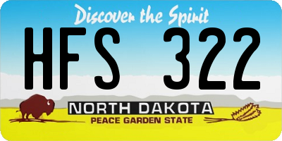 ND license plate HFS322