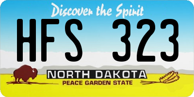 ND license plate HFS323