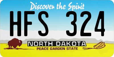 ND license plate HFS324