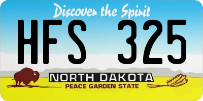 ND license plate HFS325