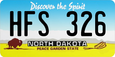 ND license plate HFS326