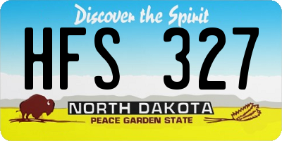 ND license plate HFS327