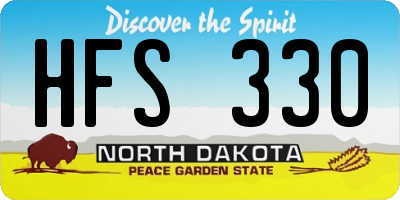 ND license plate HFS330