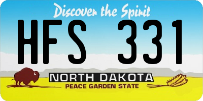 ND license plate HFS331
