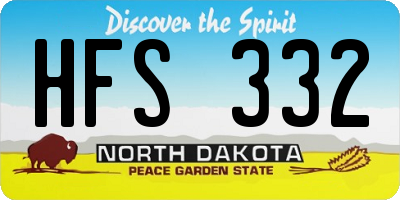 ND license plate HFS332