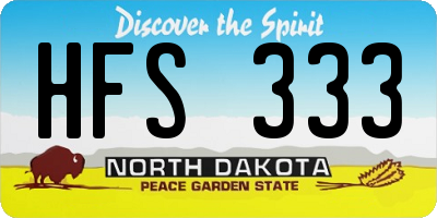 ND license plate HFS333