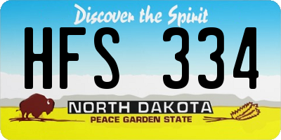 ND license plate HFS334