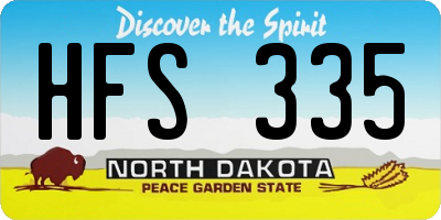 ND license plate HFS335