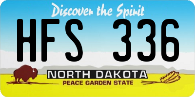 ND license plate HFS336