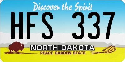 ND license plate HFS337