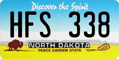 ND license plate HFS338