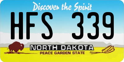 ND license plate HFS339