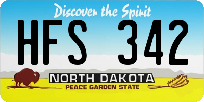 ND license plate HFS342