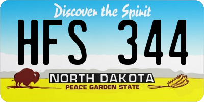 ND license plate HFS344