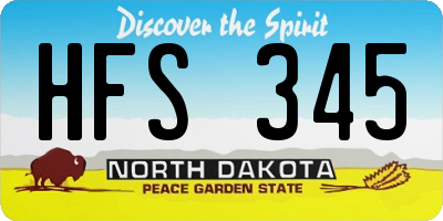 ND license plate HFS345