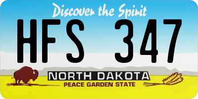 ND license plate HFS347