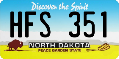 ND license plate HFS351