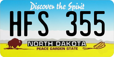 ND license plate HFS355