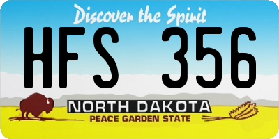 ND license plate HFS356