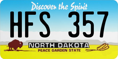 ND license plate HFS357