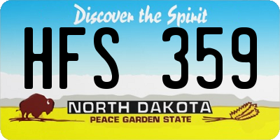 ND license plate HFS359