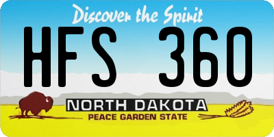ND license plate HFS360