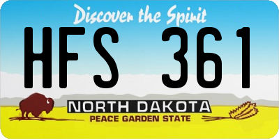 ND license plate HFS361