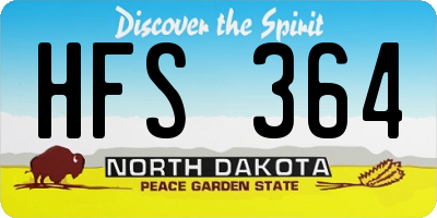 ND license plate HFS364