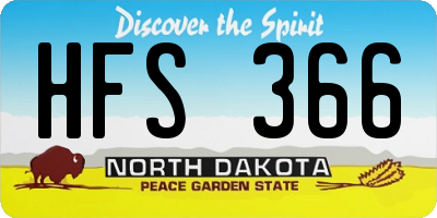 ND license plate HFS366