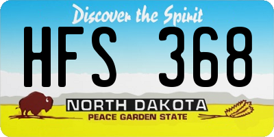 ND license plate HFS368