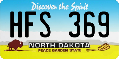 ND license plate HFS369